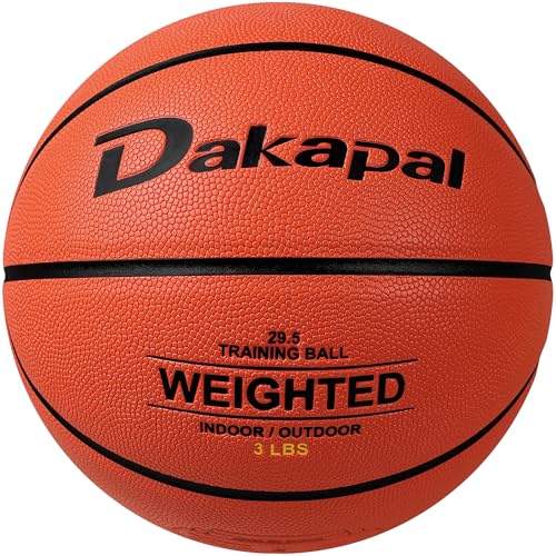 Dakapal Weighted Heavy Training Basketball 3LBS Size 7 Durable and wear Resistant for Indoor Outdoor Improve Handling Dribbling Passing Rebounding Skill(Orange)