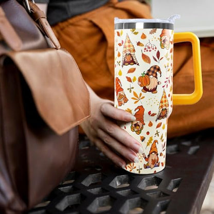 Ceovfoi 40 oz Fall Gnome Tumbler Insulated Stainless Tumbler, Fall Travel Coffee Cup Water Botter, Autumn Fall Gift for Thanksgiving Christmas - color: Fall Gnome