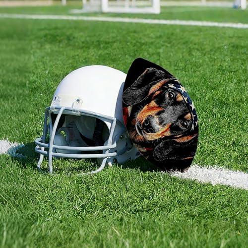 American Football, Official Size 11.9 x 7.3 Inch, Premium Composite Leather High-Grip Ball with Pro-Style Lacing, Unique Prints for Training, Games & Gifts - color: Flag Dog