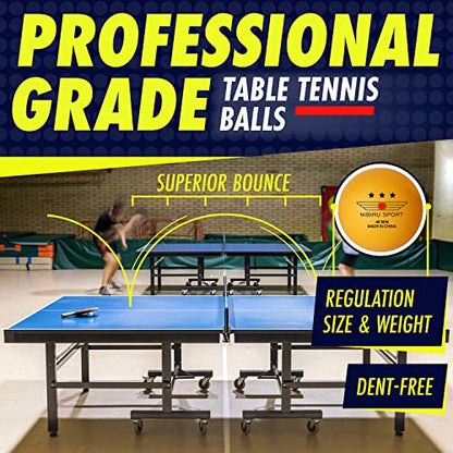 NIBIRU SPORT Professional Ping Pong Paddle Sets - 2 Player or 4 Player Table Tennis Paddles, Retractable Net, Pingpong Balls and Carry Bag Storage Case - Table Tennis Equipment & Ping Pong Accessories - style: 2 Paddles+4 Balls+Net