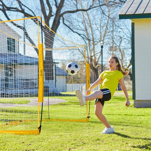 VEVOR Portable Soccer Goal, 12 x 6 ft Large Practice Soccer Net, Steel Fiberglass Structure Training Goal Set with Carry Bag, All-Weather Outdoor Use, for Backyards, Parks, School Fields - style: Fiberglass Rod Cube