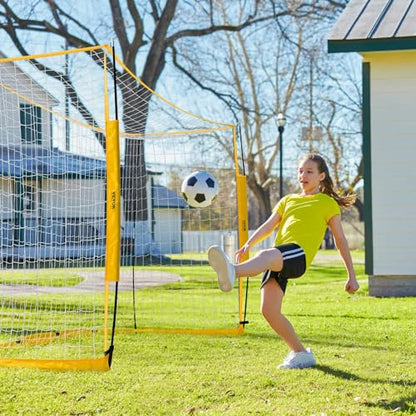 VEVOR Portable Soccer Goal, 12 x 6 ft Large Practice Soccer Net, Steel Fiberglass Structure Training Goal Set with Carry Bag, All-Weather Outdoor Use, for Backyards, Parks, School Fields - style: Fiberglass Rod Cube