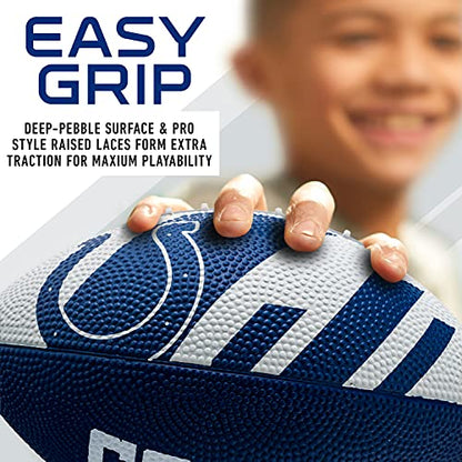 Franklin Sports NFL Team Footballs - Rubber Youth Mini Balls for All Teams - Kids 8.5" Football + Air Pump Sets - Official NFL Licensed - style: Indianapolis Colts