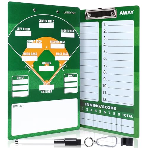 Dry Erase Coaches Clipboard， Reuse Baseball Dry Erase Coaching Board Double-Sided Baseball White Board for Coaches Writable and Erasable Coaching Board (Baseball) - style: Modern baseball