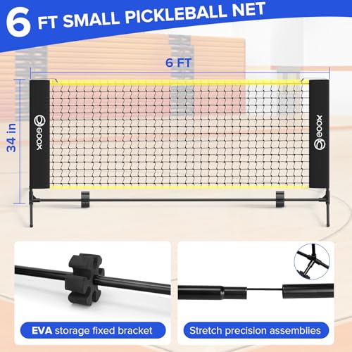 GOOX 6FT Small Mini Pickleball Net Set - Quick Setup Indoor/Outdoor Portable Practice Net - style: Pickleball Net