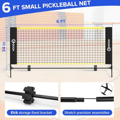 GOOX 6FT Small Mini Pickleball Net Set - Quick Setup Indoor/Outdoor Portable Practice Net - style: Pickleball Net