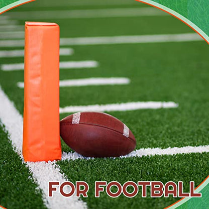 Deekin 8 Pcs Football End Zone Pylons Anchorless Pylon Markers Sand Weighted, Regulation 18" x 4" x 4", Orange