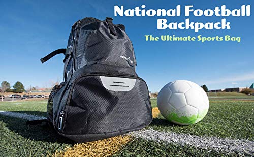 Athletico National Soccer Bag - Backpack for Soccer, Basketball & Football Includes Separate Cleat and Ball Holder - color: Black