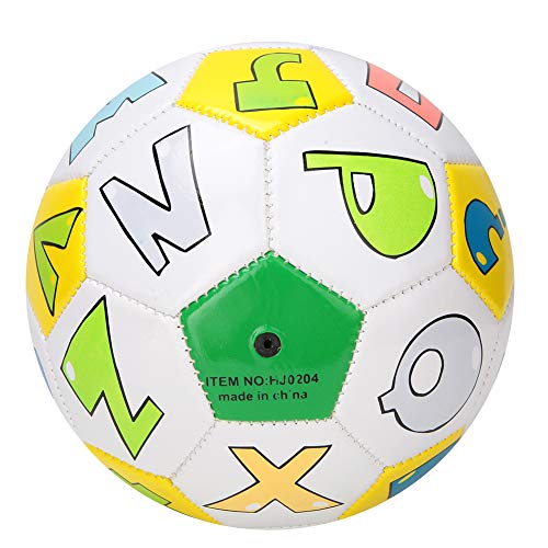 Size #2 Soccer Ball for Kids - 13cm/5.1inch Training Football, HighQuality PU Material, Precision Stitched for Stable & Ball Control, Children's Sports Equipment - color: alphabet ball