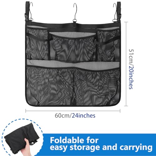 Pool Side Storage mesh bag, 24 x20" Above Ground Swimming Pool side Hanging Organizer Net Basket for Towels, Cups, Toys, Outdoor Pool Accessories with Hooks Attaches to Poolside and Fence (Black) - size: Small