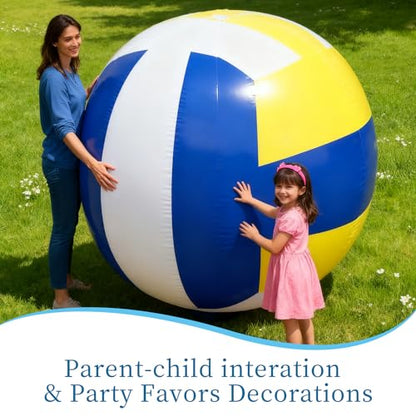 60 Inch Giant Inflatable Beach Volleyball Balls Large PVC Jumbo Beach Sports Balls Toys for Outdoor Activity Party Favors