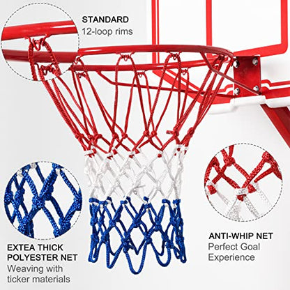 NEIJIANG Basketball Net Replacement, 2025 Upgrade Thick Professional Basketball Nets Heavy Duty Outdoor, All Weather Anti Whip Color Never Fade -12 Loops - style: 6Pcs