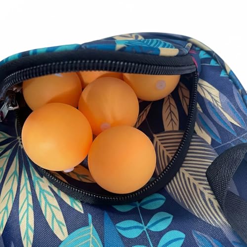 Skarabrae Single Table Tennis Racket Cover with Single Paddle Compartment & External Ball Pocket Portable Ping Pong Paddle Case - color: Blue