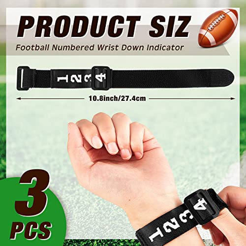 Taiyin 3 Pcs Football Referee Gear Official Football Numbered Wrist Down Indicator Sliding Side Clip Umpire Indicator Hook and Loop Umpire Football Referee Gear Wristband Referee Accessories, Black