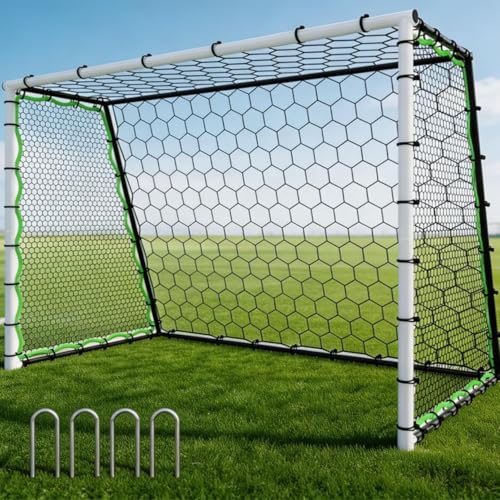 Garvee Steel Competition Soccer Goal, 6x4ft / L-6x4ft / 7x5ft / 8x5ft / 12 x 6ft Portable Backyard Soccer Goal with Net & Ground Stakes, Outdoor Practice Goal for Adults & Youth - color: Black, size: 7x5 FT