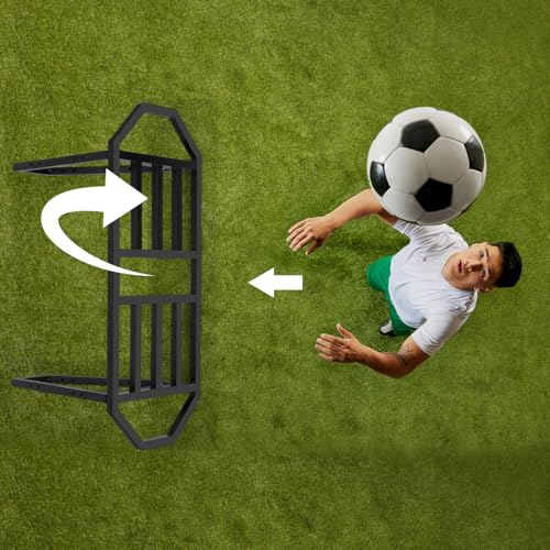 Soccer Rebounder Board, Soccer Wall Rebounder with 2 Angles, Portable Soccer Passing Board with Ground Nails, Soccer Training Equipment for Passing & Shooting Practice