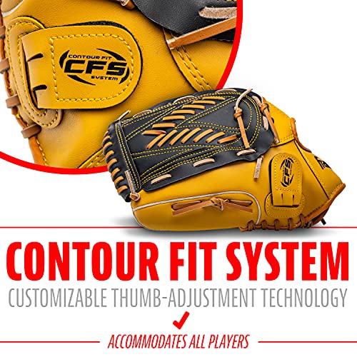 Franklin Sports Field Master Baseball + Softball Glove - Field Master Adult + Youth Baseball + Softball Mitt - Men's + Women's Gloves - Right Hand Throw - color: Tan, style: 13" - Basket "V" Web