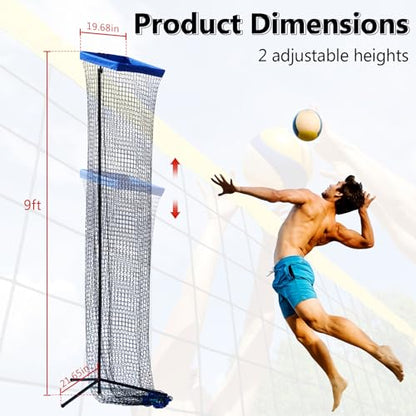 Volleyball Setter Trainer Net Volleyball Training Equipment Practice Equipment Net Angle and Height Adjustment for Indoor and Outdoor Setter Practice