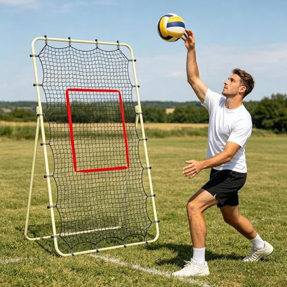 Volleyball Rebounder Net, with Adjustable Hitting Zone, 213x122cm, Volleyball Training Net, Sports Rebounder, Quick Fold & Storage, for Indoor Outdoor Use