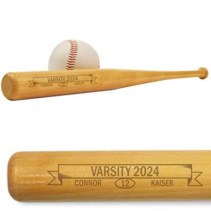 ChalkTalkSPORTS Personalized Mini Baseball Bat - Custom Engraved Mini Bat, Unique Gift for Baseball Players, Coaches & Fans - Multiple Designs