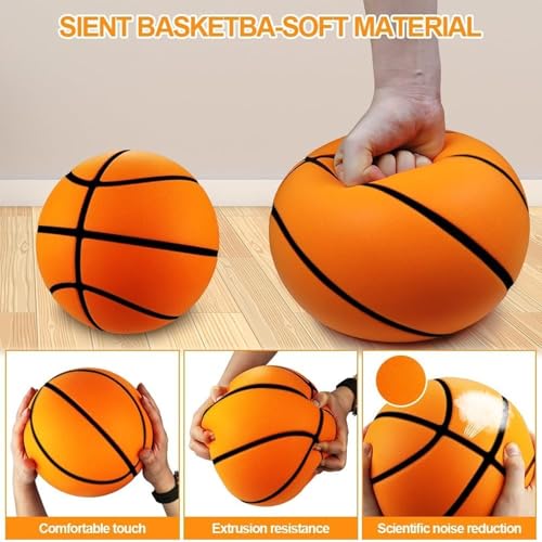 Silent Basketball Size 7 (29.5") - 2026 New Upgrade Foam Basketball Arcade Game Indoor | Ball for Quiet Dribbling and Indoor Training,Pro PU Foam Ball – Higher Bounce