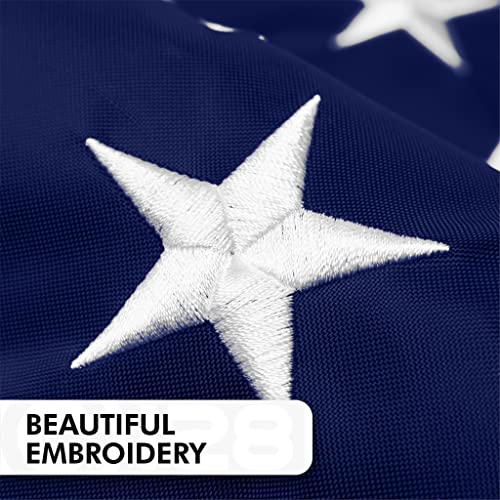 American Flag | 3x5 Ft | Long Lasting US Flag, Made From 210D Polyester, Embroidered Stars, Sewn Stripes, Brass Grommets, Vivid Color, Outdoor/Indoor - color: USA 3x5 Ft