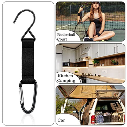 Hungdao Nylon Fence Hooks - Multifunctional Hanging Buckles for Baseball & Softball Equipment(Black Hook,12 Pieces)