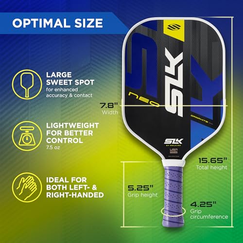 Selkirk Sport SLK Pickleball Paddles Set of 2 | Designed in The USA | Choose The SLK Neo Graphite, SLK Neo Fiberglass Pickleball Set or SLK Atlas Pickleball Bundle - color: Green & Purple | Neo Graphite