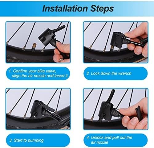 Portable Bike Pump - 160PSI High Pressure Bicycle Tire Pump for Presta & Schrader Valves - Hand Air Pump for Mountain/Road Bikes, Basketballs, Inflatables - Mini Bike Pump with Needle Included