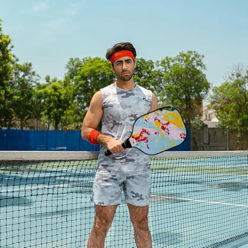 Fish Pickleball Paddles, Lightweight Pickleball Rackets with Pickleball, Pickleball Paddles Set for Men Women, Pickleball Gifts for Beginners, Black, Style 7
