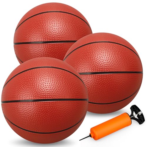8.6” Water Pool Basketball Set with Pump, Replacement Ball for Basketball Hoop Trampoline, PVC Waterproof Basketballs Floating Toy for Swimming Pool Seaside, Indoor Outdoor Water Games Summer Party - size: 8inch-3PCS