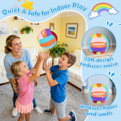 Soft Indoor Volleyball for Practice – Super Soft Foam Ball with Fabric Cover, Lightweight Training Volleyball for Indoor Home Play, Ideal for Boys & Girls, Youth, Beginners