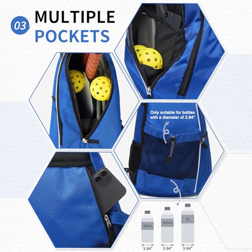 Pickleball Sling Bags 32L Convertible Reversible Paddle Rackets Bag Lightweight Casual Pack for Men Women Ladies