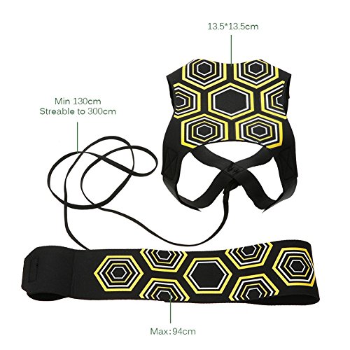 Football Kick Trainer Soccer Training Aids Hands Free Throw Sole Practice Equipment with Adjustable Belt Elastic Rope Fits Ball 3, 4,and 5