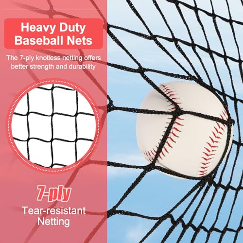 6'X6' Baseball Softball Practice Net,Pitching Net,Batting Net,with Bonus Strike Zone,Target and Bow Frame,for Hitting,Pitching,Catching - size: 6 x 6 FT, style: Strike Zone Version-Red