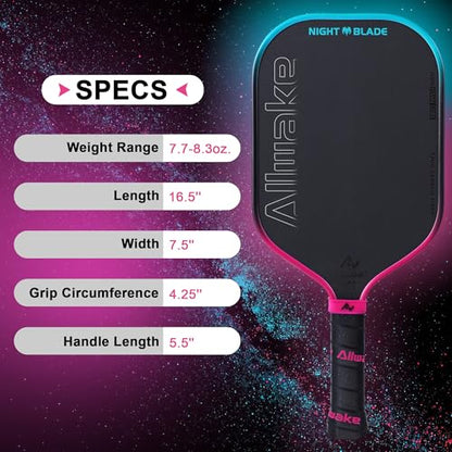 Professional Pickleball Paddles - T700 Raw Carbon Fiber with Foam Injected Edges for Expanded Sweet Spot - Control & Power Paddle for All-Level Players ﻿ ﻿ - color: Gradient Blue Purple Pickleball Paddle