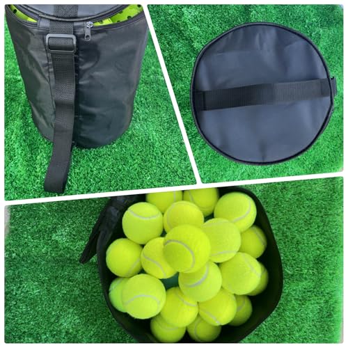Portable Tennis Ball Storage Bag, Big Pickleball Basket with Shoulder Strap for Carrying, High Capacity Storage for Baseball, Golf, Table Tennis,Hockey Puck and Other Training Balls