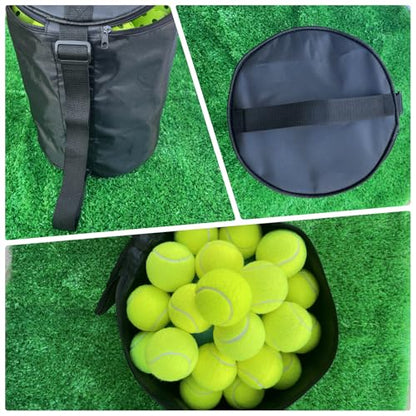 Portable Tennis Ball Storage Bag, Big Pickleball Basket with Shoulder Strap for Carrying, High Capacity Storage for Baseball, Golf, Table Tennis,Hockey Puck and Other Training Balls