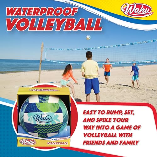 WAHU 100% Waterproof Soft Beach Volleyball for Play in and Out of Water, Outdoor Regulation Size 5 Volleyball for Beach and Pool, Green