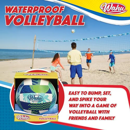 WAHU 100% Waterproof Soft Beach Volleyball for Play in and Out of Water, Outdoor Regulation Size 5 Volleyball for Beach and Pool, Green