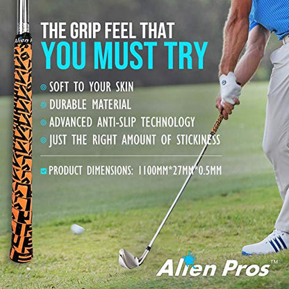 Alien Pros Golf Grip Wrapping Tapes - Innovative Golf Club Grip Solution - Enjoy a Fresh New Grip Feel in Less Than 1 Minute - style: 16-Pack Egyptian
