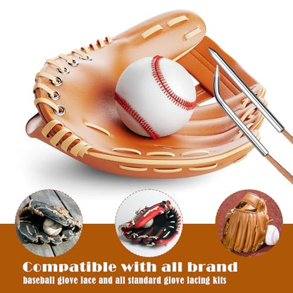 5pcs Baseball Lacing Needles， Handy Glove Shoelace Repair Kit, Baseball and Softball Glove Lacing Needles 5 Lace Locks with Needle Bag and Storage Box Mitt Repair Tool for Catcher's