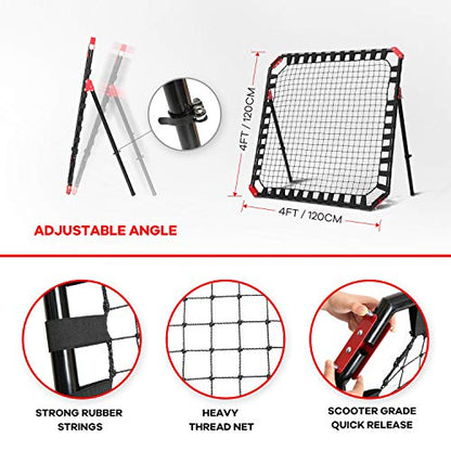 Soccer Rebounder - Football Training Gifts, Aids & Equipment for Kids & Teens | Portable Kick-Back Rebound Net, Skills Trainer for Team Exercises & Solo Practice