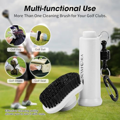 SOMORA Pro Golf Club Cleaner Water Brush - White Elephant Gifts for Adults, Golf Bag Accessories Golf Gifts for Men Dad Father's Day, Magnetic Golf Club Brush Groove Cleaner, Christmas Mens Gifts