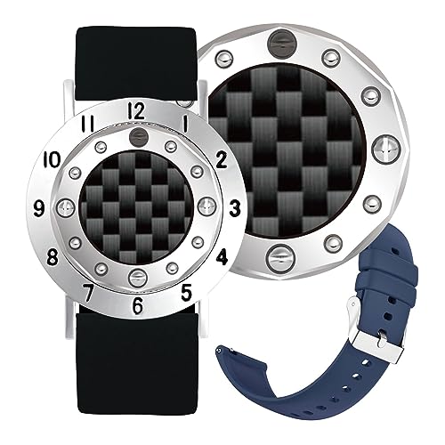Golf Ball Marker with Carbon Fiber Ball Marker Bracelet, Golf Accessories, Golf Gifts, Golf Counter for Men Women - color: Black/blue