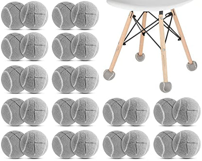 Macarrie 40 Pieces Precut Tennis Balls for Chairs Tennis Ball Chairs Foot Covers for Furniture Leg Classroom Floor Protection Chair Desk Legs Coverings(Gray) - color: Grey