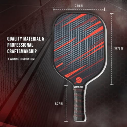 JP WinLook Pickleball Paddles Set - Fiberglass Rackets for Beginners to Professional Skill Levels - for Indoor or Outdoor Play - Includes 2 Premium Racquets, 3 Pickleballs, & a Carrying Bag