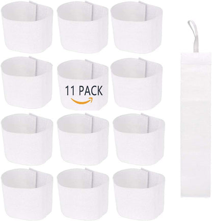 11 Pcs White Armbands Soccer Football Rugy Captain Armbands Mourning Armband for Multipurpose Use,DIY,Restaurant,Team Sport,Hospital,School