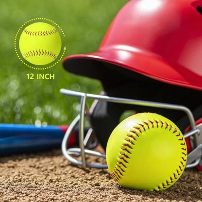 Official Size 12" Softballs - Fastpitch Practice & Training Balls, Leather Covered - color: 1 Softball