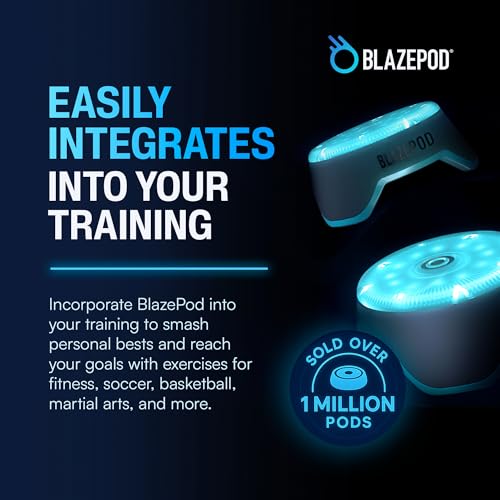 BlazePod Reaction Training Kit Smart Pods for Speed, Agility & Cognitive Drills - Trainer Bundle- App Access Included (6 Pods + 6 X Pod Bases)